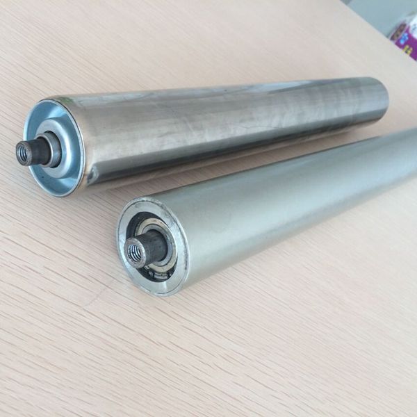 factory zinc plated gravity roller with spring loaded shaft
