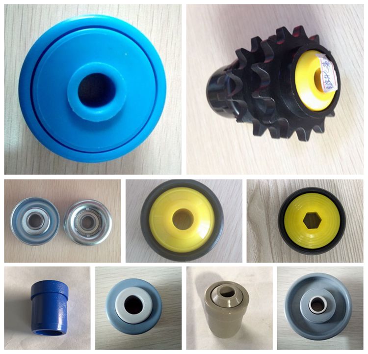 Plastic gravity conveyor roller bearing assembly