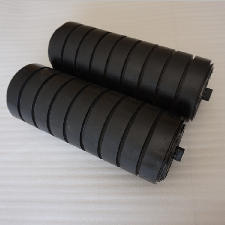 133mm diameter rubber coated impact trough roller