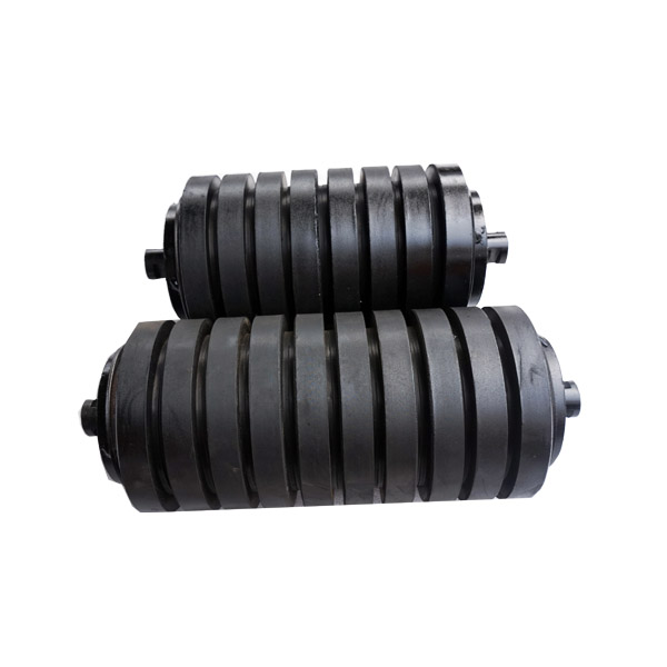 133mm Diameter Rubber Rings Belt Conveyor Impact Idler Roller