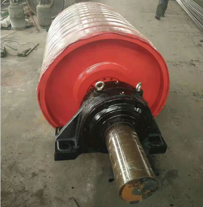 630mm diameter heavy duty belt conveyor rubber lagging drive pulley