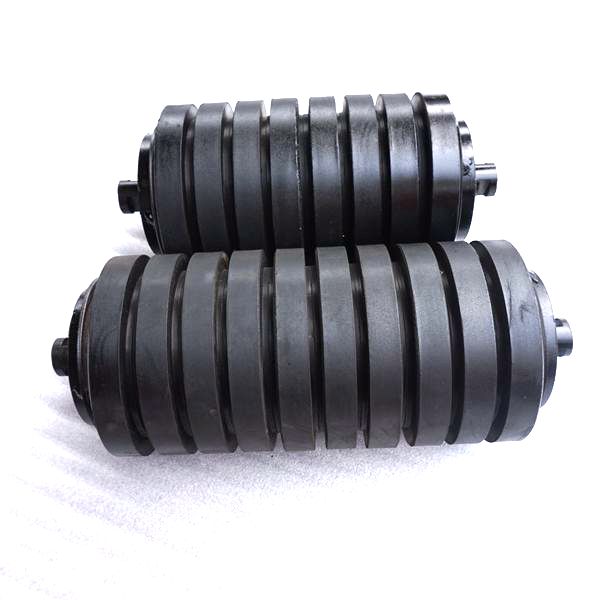 108mm rubber rings conveyor roller with steel pipe