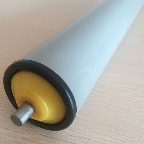 38mm diameter PVC pipe gravity roller with spring loaded shaft