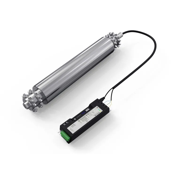 10B15T Double Steel Sprockets Motor Drive Conveyor Roller with 80W